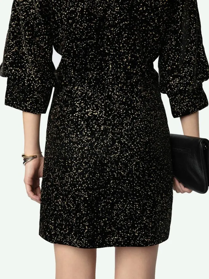 Women Zadig and Voltaire Dresses and Skirts Rosli Velvet Dress Black Women Zadig and Voltaire Dresses and Skirts Rosli Velvet Dress Black