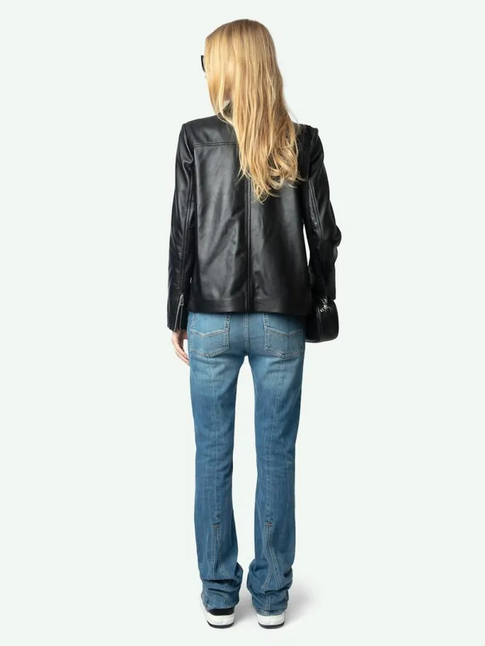 Women Zadig and Voltaire Jackets and Coats Lienna Leather Jacket Black Women Zadig and Voltaire Jackets and Coats Lienna Leather Jacket Black