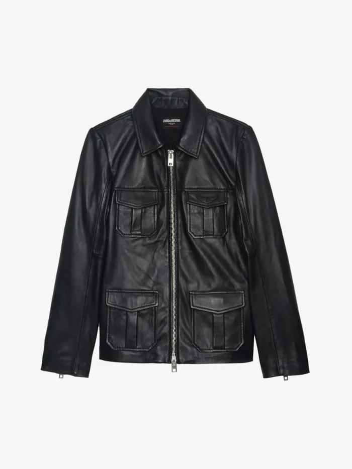 Women Zadig and Voltaire Jackets and Coats Lienna Leather Jacket Black Women Zadig and Voltaire Jackets and Coats Lienna Leather Jacket Black
