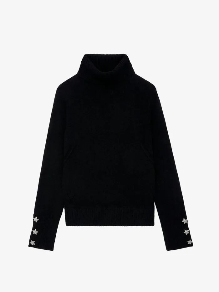 Women Zadig and Voltaire Sweaters and Cardigans Boxy Jewelled Sweater Black Women Zadig and Voltaire Sweaters and Cardigans Boxy Jewelled Sweater Black