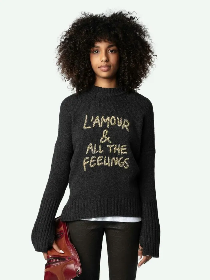 Women Zadig and Voltaire Sweaters and Cardigans Malta Sweater Anthracite Women Zadig and Voltaire Sweaters and Cardigans Malta Sweater Anthracite