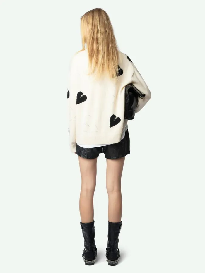 Women Zadig and Voltaire Sweaters and Cardigans Markus Cashmere Sweater Ecru Women Zadig and Voltaire Sweaters and Cardigans Markus Cashmere Sweater Ecru