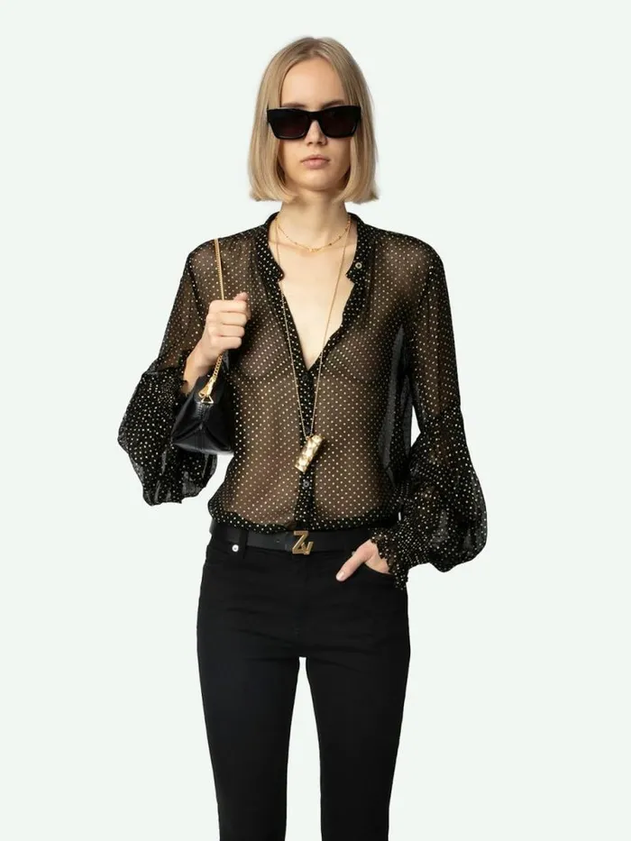 Women Zadig and Voltaire Tops and Shirts Tandy Blouse Black Women Zadig and Voltaire Tops and Shirts Tandy Blouse Black