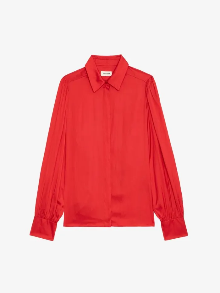 Women Zadig and Voltaire Tops and Shirts Trenta Satin Blouse Cerise Women Zadig and Voltaire Tops and Shirts Trenta Satin Blouse Cerise