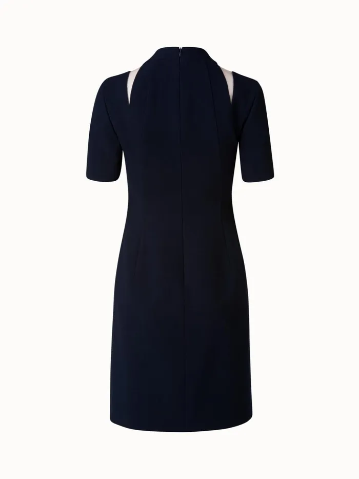 Wool DoubleFace Apron Sheath Dress Navy Women Akris Dresses