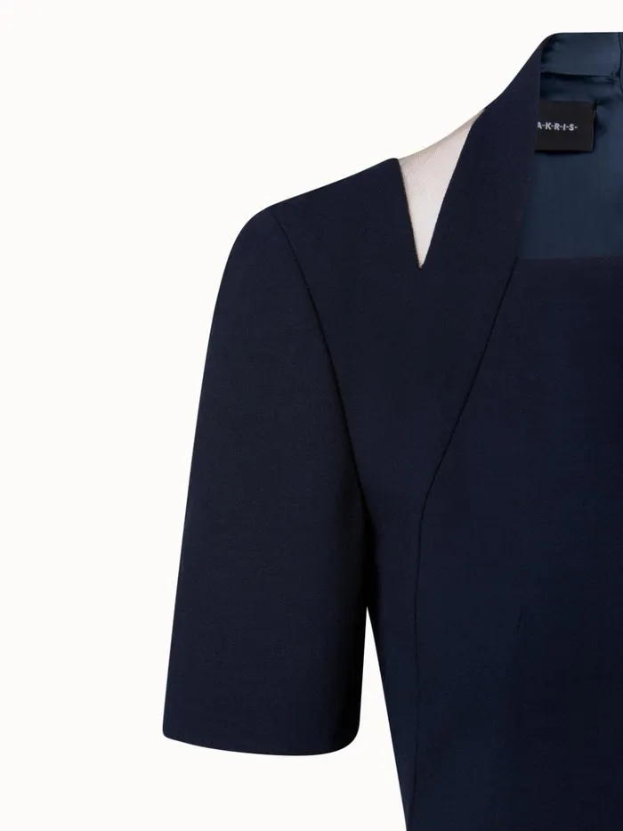 Wool DoubleFace Apron Sheath Dress Navy Women Akris Dresses