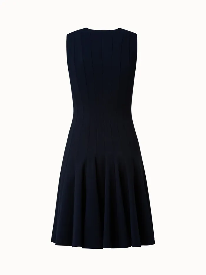 Wool DoubleFace Dress With Skaters Pleats Aquamarine Women Akris Dresses