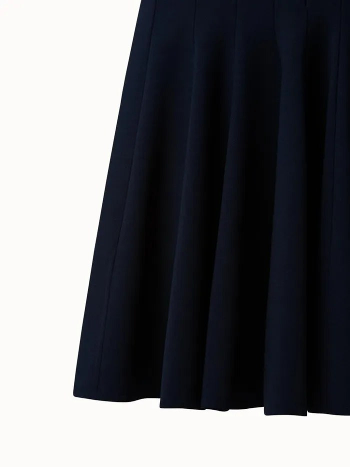 Wool DoubleFace Dress With Skaters Pleats Aquamarine Women Akris Dresses