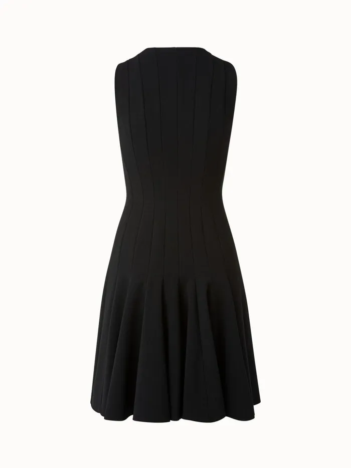 Wool DoubleFace Dress With Skaters Pleats Black Women Akris Dresses
