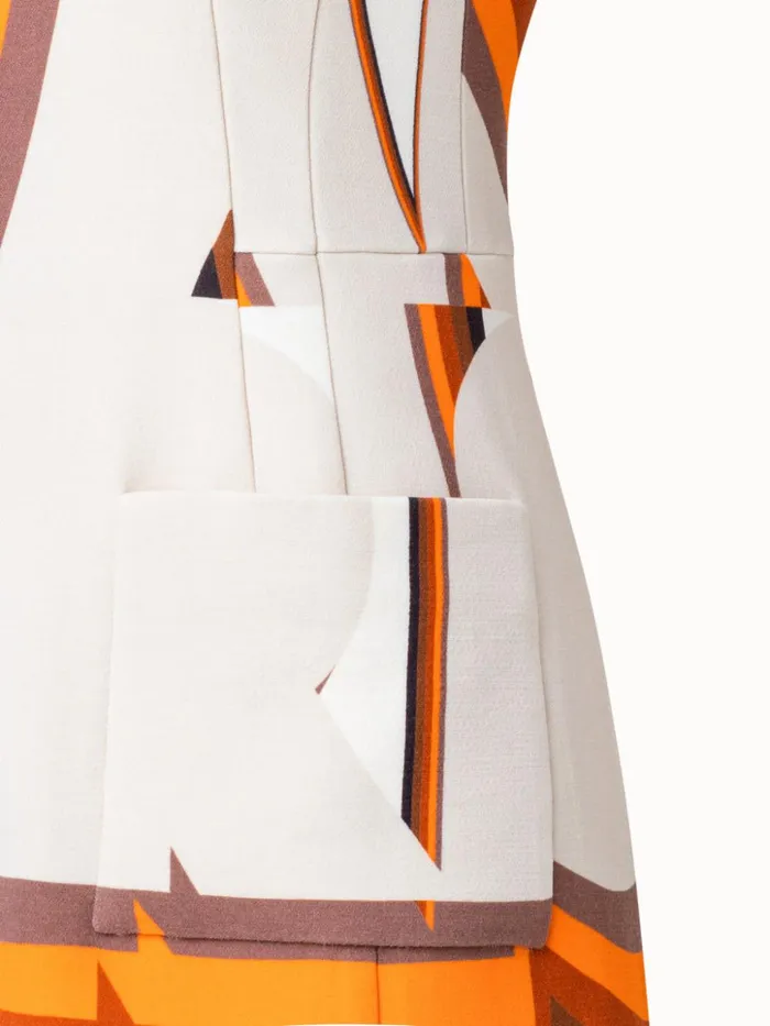 Wool DoubleFace Short Dress With Superimposed Letters Print Ecrumulticolor Women Akris Dresses