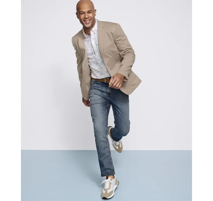 XC Flex Knit Blazer Tan Twill Men Blazers Johnston and Murphy